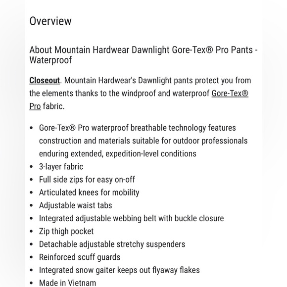 🎿Mountain Hardwear Gore-Tex Pro Pants. For your winter weather activities.
⛷️🏂 - Picture 5 of 16
